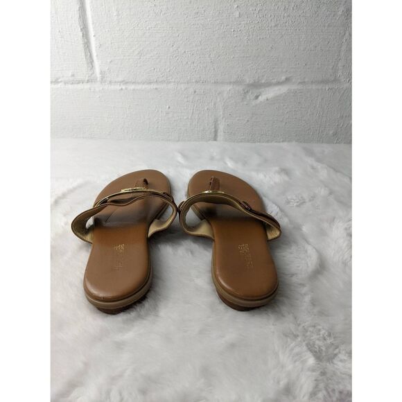 Michael Kors Colleen Acorn Leather Thong Sandals Size 6.5M - Picture 3 of 7